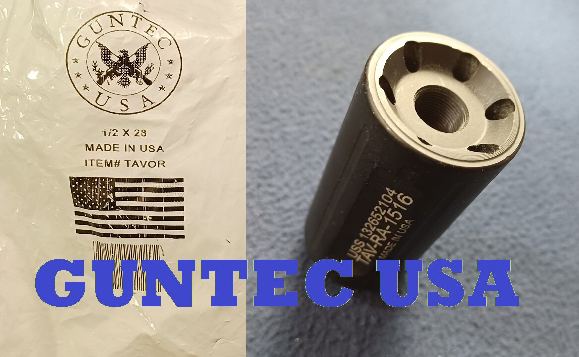 GUNTEC USA, # TAVOR, 1/2 X 28 FAKE SUPPRESSOR, slip over Muzzle Attachment. TAV-RA-1516