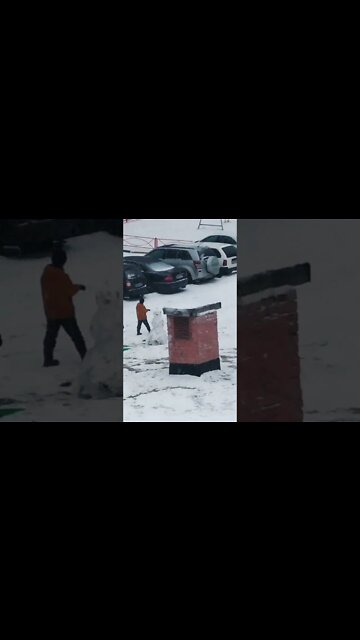 First snow in Siberia, Russia