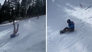 Epic skiing wipeout caught on camera