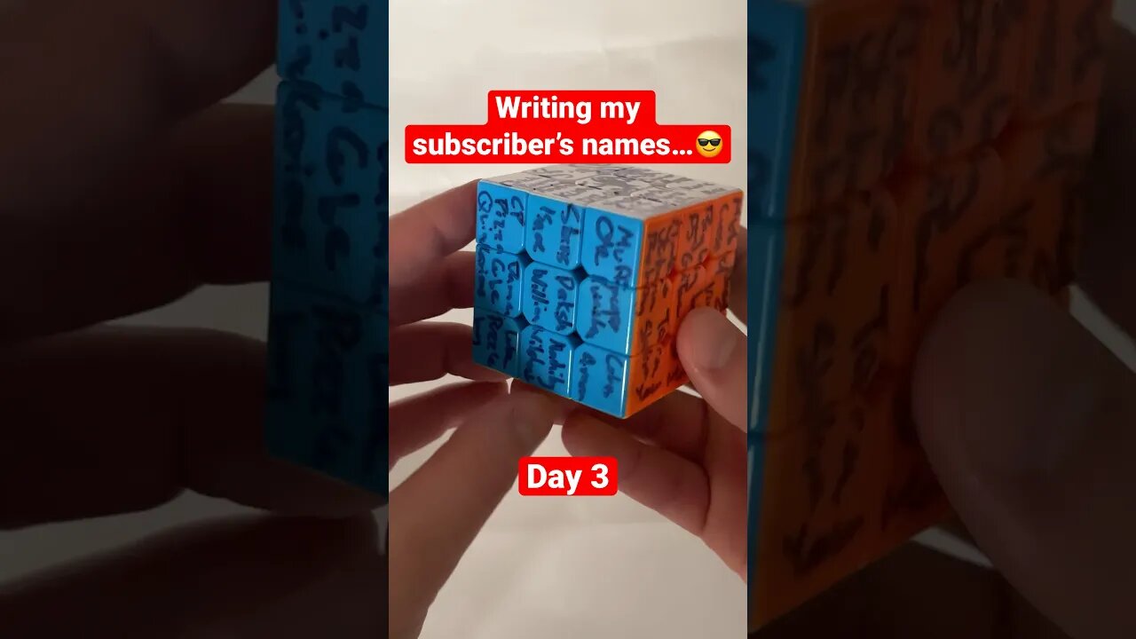 Writing your names on this cube #cubing #cuber #speedcubing #shorts