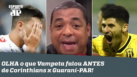 Tá com MEDO do VEXAME? Vampeta ABRE O JOGO antes de Corinthians x Guaraní-PAR!