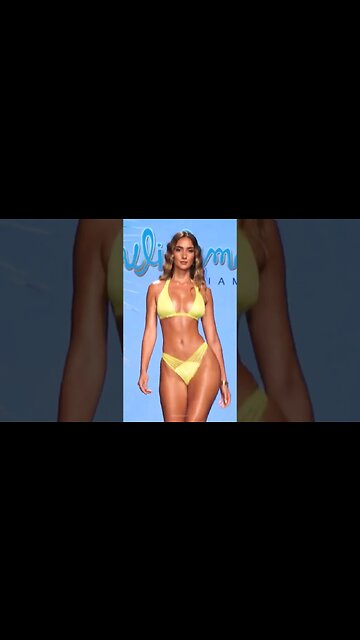 Bikini queen Model Priscilla Ricart wearing yellow 2-piece Luli Fama #miamiswimweek2023 #shiftmodel