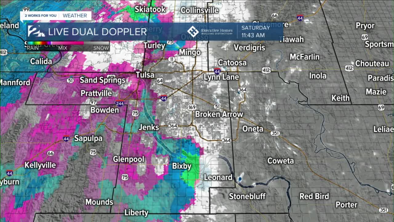 Snow Flurries Passing Through Tulsa Metro