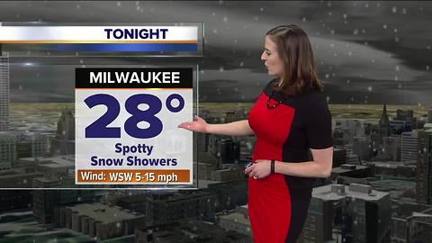 A few spotty snow showers tonight
