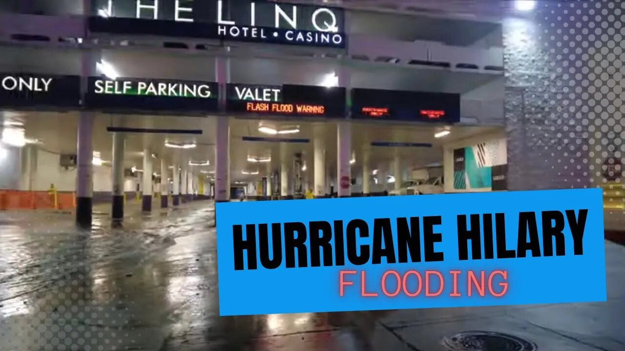 Hurricane Hilary Flooding At The Linq 🌀 (August 18th, 2023) 4K