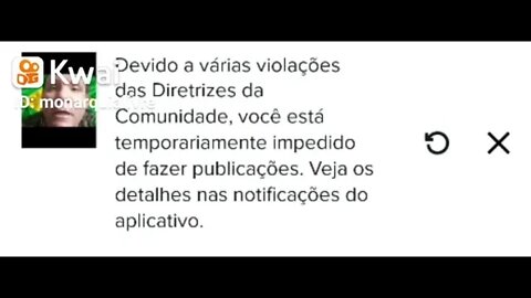 tik tok proíbe postagem de vídeos do canal Monarquia livre até dia 12/12