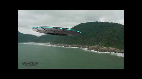 UFO descending on the beach