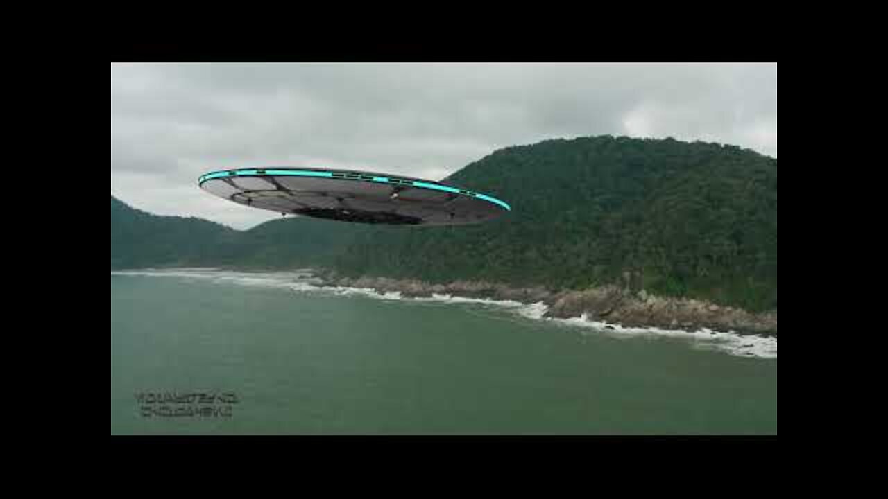 UFO descending on the beach