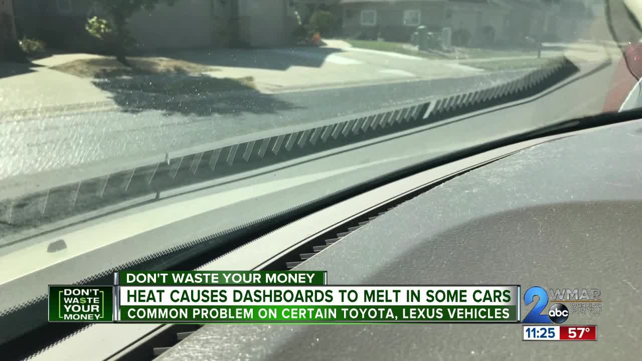 Heat causes dashboards to melt in some cars