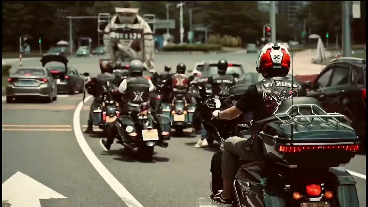 Harley on the road