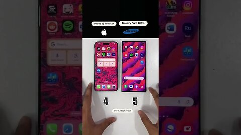 iPhone 15 Pro Max vs Galaxy S23 Ultra. @techrocha