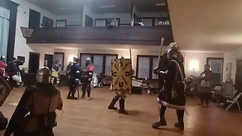 Sword and Shield - Lefty on Lefty - Vassilis vs Iones - Nutley NJ SCA practice 7/19/23