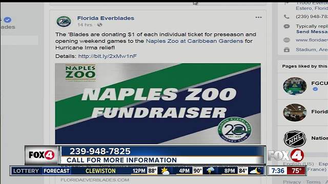 Florida Everblades donates to Naples Zoo after Hurricane Irma