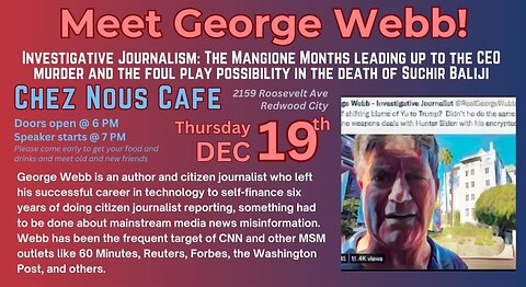 George Webb shares intel to Silicon Valley crowd about suspicious deaths