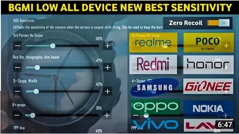 NO RECOIL BGMI LOW DEVICE BEST SENSITIVITY SETTINGS | BATTLEGROUNDS MOBILE INDIA NEW SENSITIVITY
