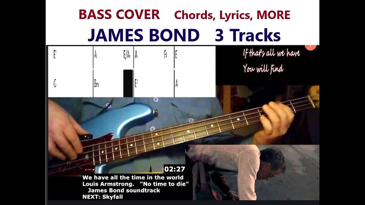 Bass cover JAMES BOND 3 TRACKS _ Chords, Lyrics, Clips, +SURPRISES