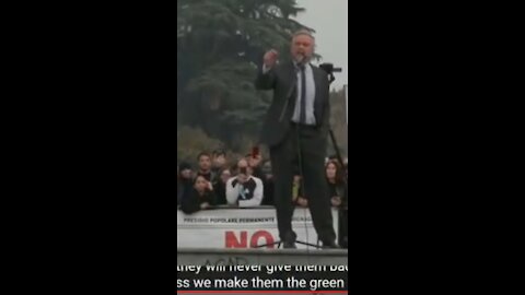 Robert Kennedy in Milan Italy "I Will Die Fighting For You" No Green Pass"