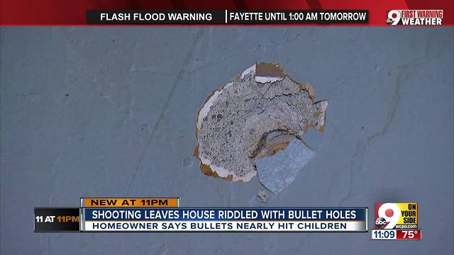 Homeowner says bullets nearly hit child