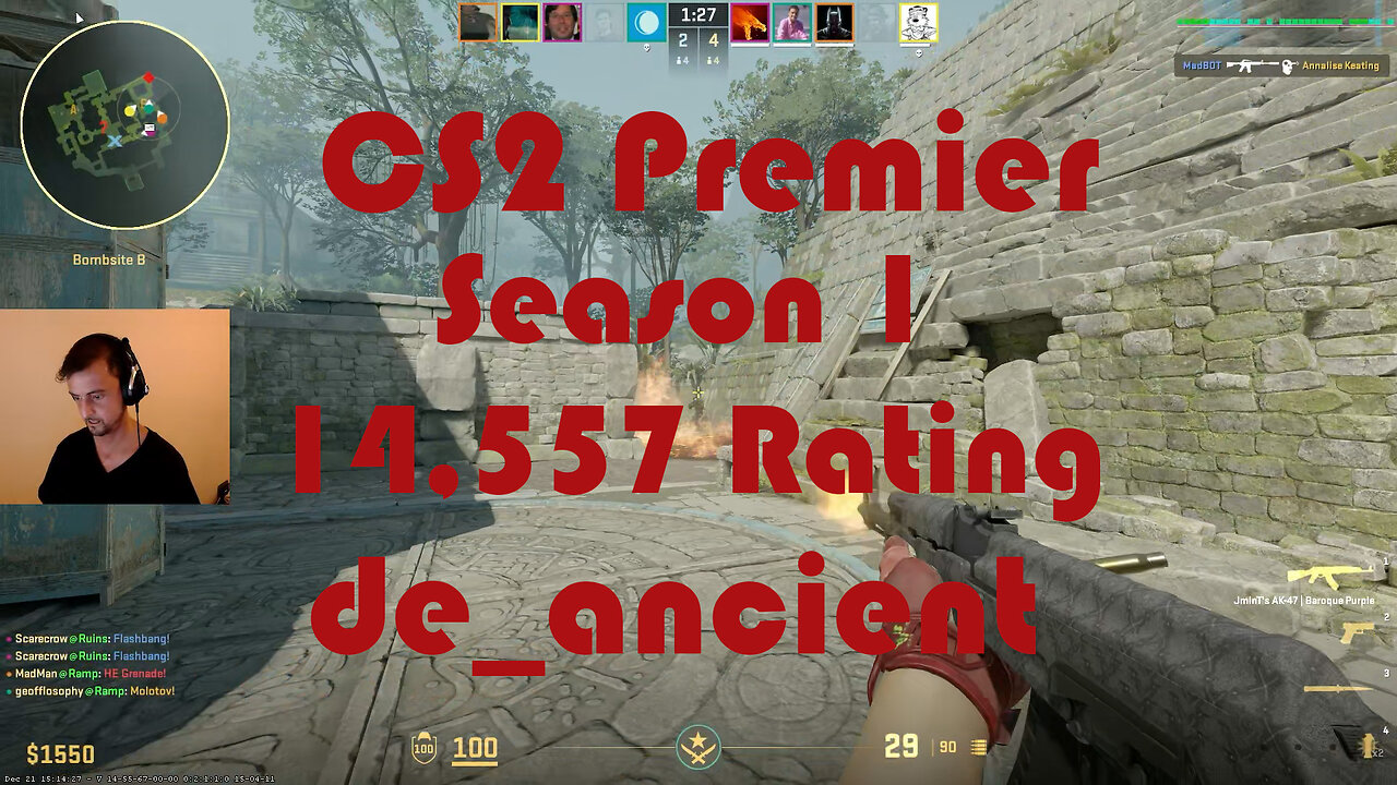 CS2 Premier Matchmaking - Season 1 - 14,557 Rating - de_ancient