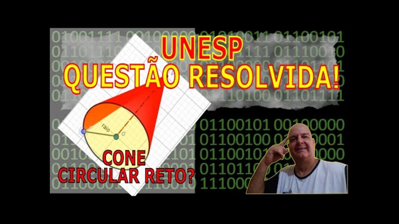 COMO CALCULAR O VOLUME DE UM #CONE CIRCULAR RETO? QUESTÃO RESOLVIDA, #VUNESP 2014