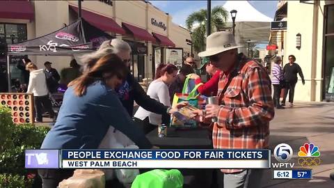 People donate food, receive South Florida Fair tickets