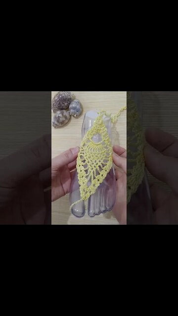 How To Make A Crochet Barefoot Sandal #shorts