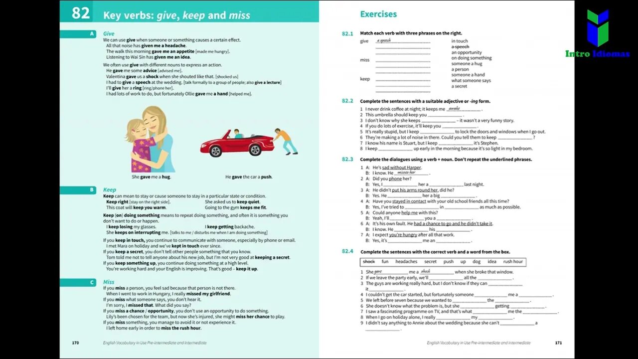 081 - 085 - ENGLISH VOCABULARY IN USE - Pre intermediate - KEY VERBS - Units 81 - 85