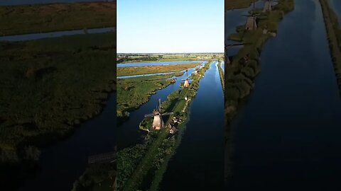 Kinderdijk village, Netherlands.