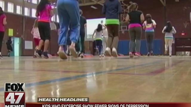 Kids who exercise show fewer signs of depression