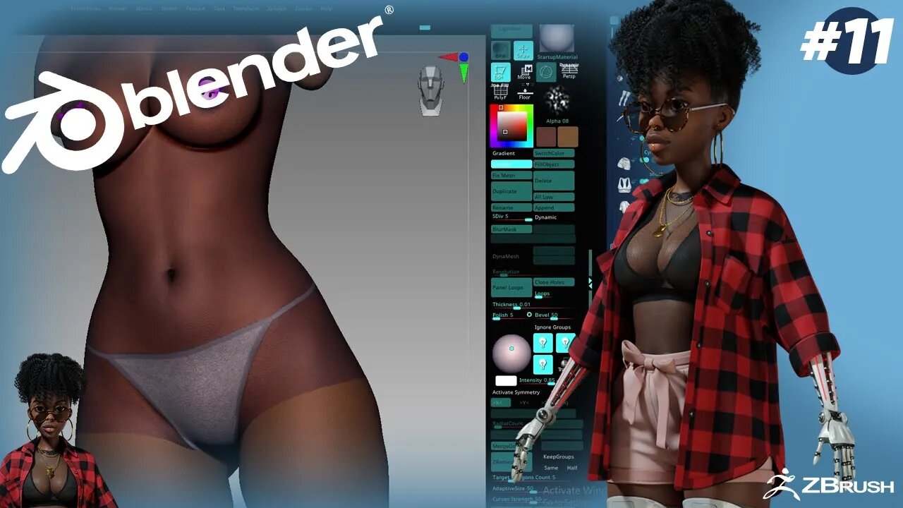 how to create stylized character speedthrough | Part 11 | texturing | ZBrush |Blender tutorial