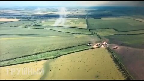TOS-1 heavy flamethrower action on Ukrainian positions near Donetsk