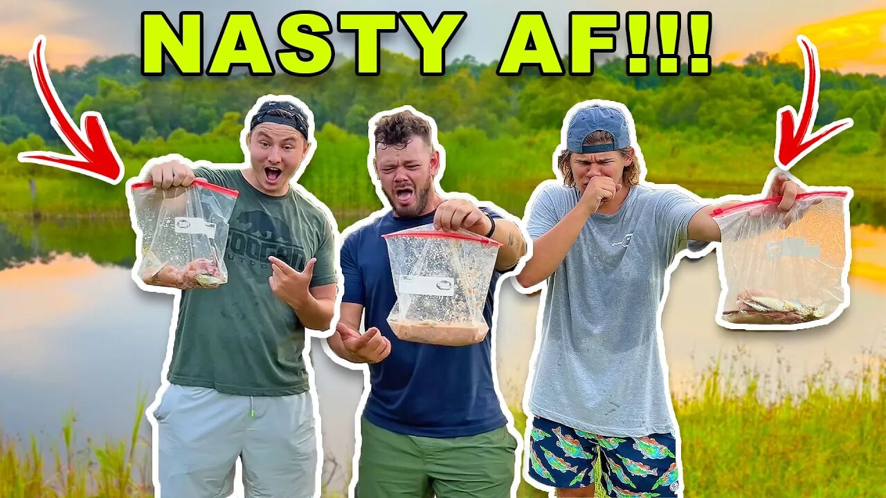 1v1v1 NASTY Homemade Catfish Bait Fishing Challenge!