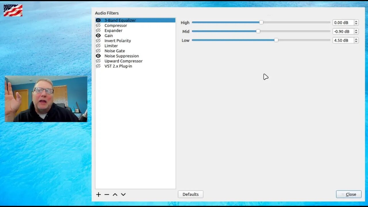 I don't know if I missed it, but OBS Studio has a 3-band equalizer filter now. A big improvement.