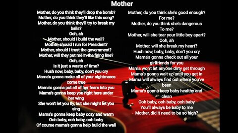 Mother - Pink Floyd lyrics HQ