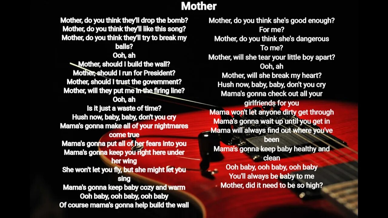 Mother - Pink Floyd lyrics HQ