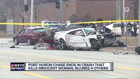 One dead, four injured in crash after police chase in Port Huron