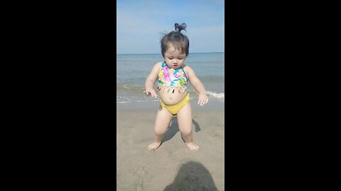 Amazing Baby Dancing on the beach