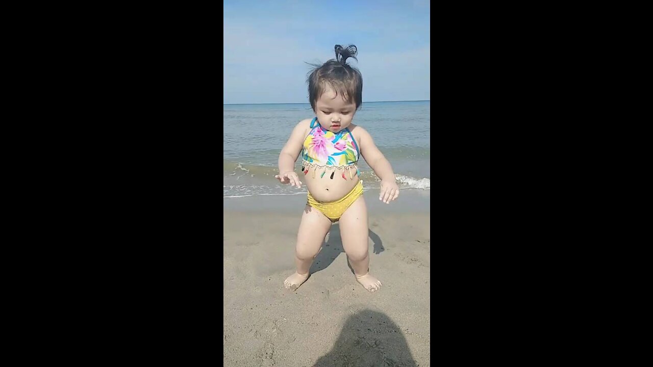 Amazing Baby Dancing on the beach