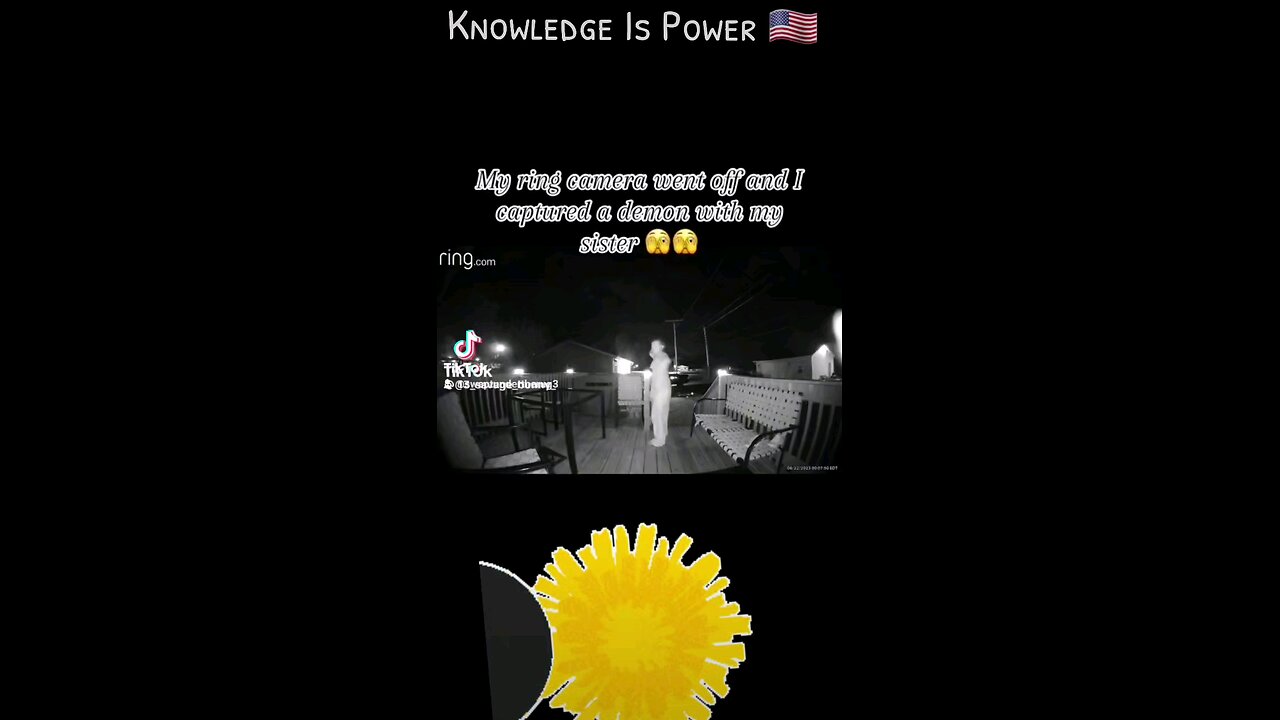 Mh rins camera went off and captured a demon with m sister