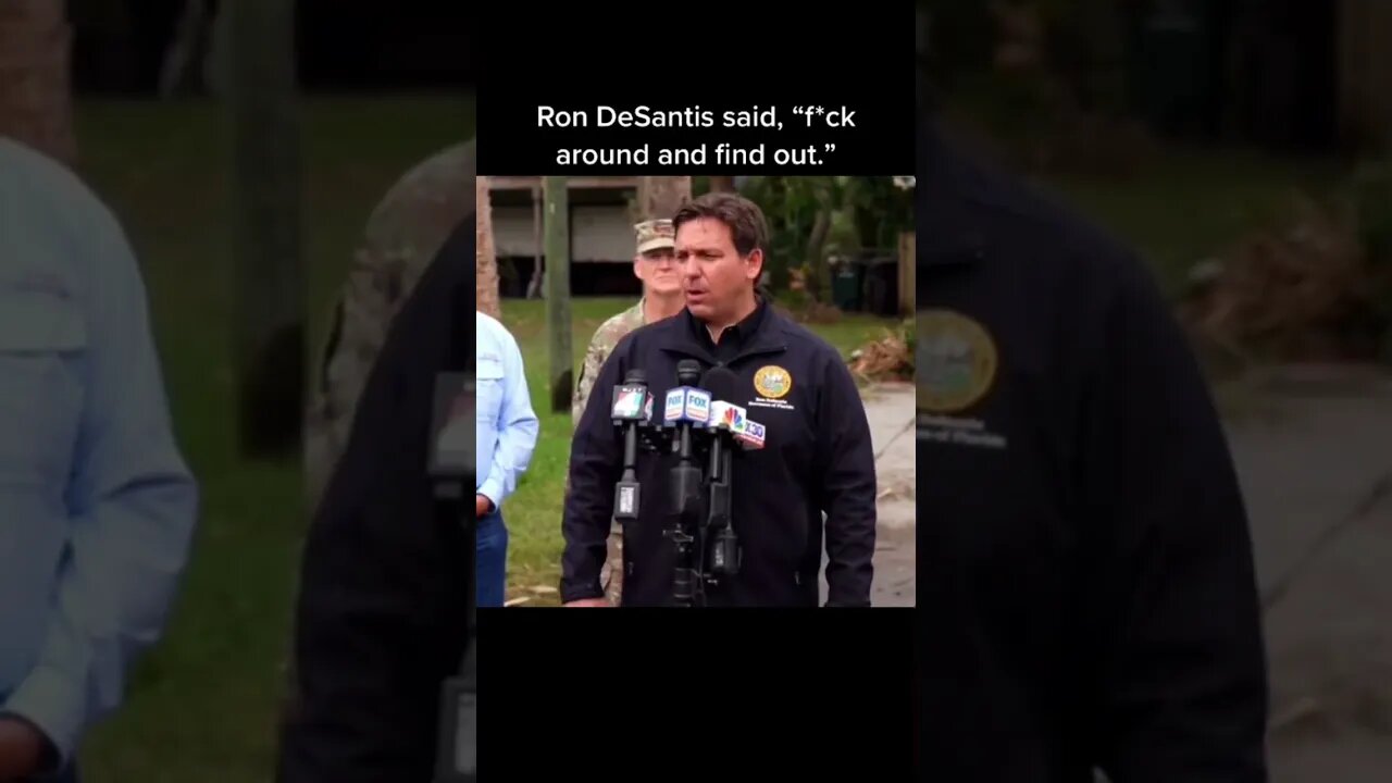 DeSantis Says F*%K Around & Find Out 🇺🇸 #rondesantis #florida #floridagovernor #topgov #viralvideo