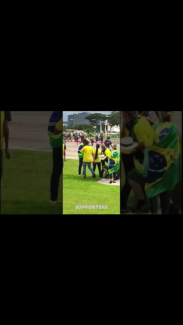 A Police Car Drives Through A Crowd Of Bolsonaro Supporters In Brazil