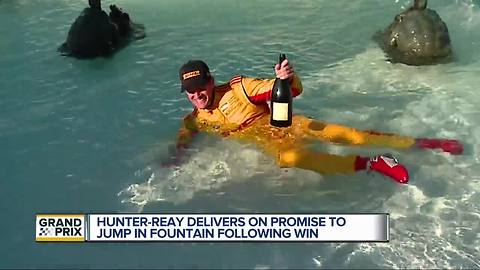 Hunter-Reay talks fountain celebration at Detroit Grand Prix