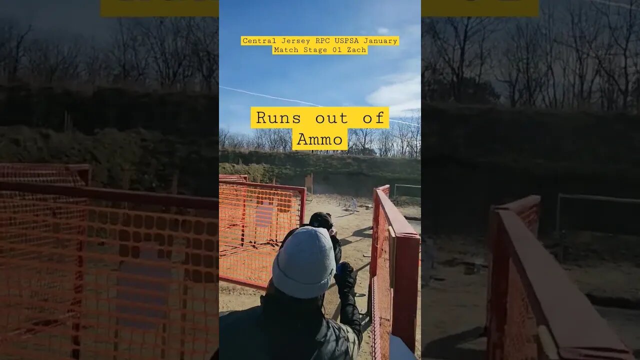 RUNS OUT OF AMMO Central Jersey RPC #uspsa a January Match Stage 01 Zach #unloadshowclear #ipsc