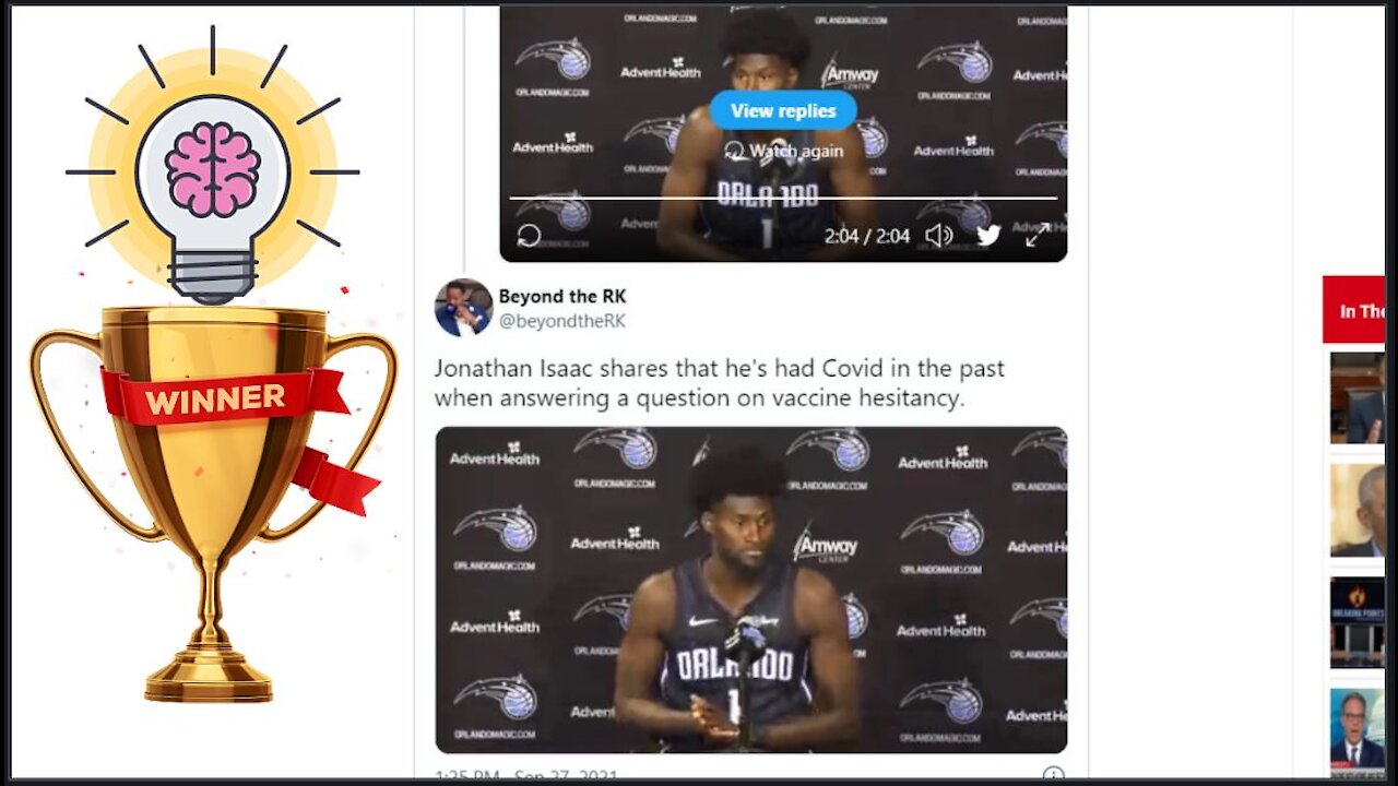 NBA Star Jonathan Isaac DUNKS ON MEDIA Pushing Vaccine Coercion