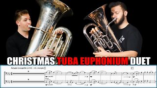 TUBA & EUPHONIUM DUET "In the Bleak Midwinter" - Gustav Holst arr. I. Mundy. Sheet Music Play Along!