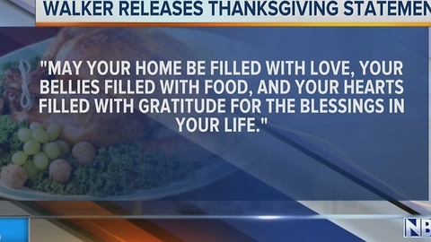 Walker's Thanksgiving Message