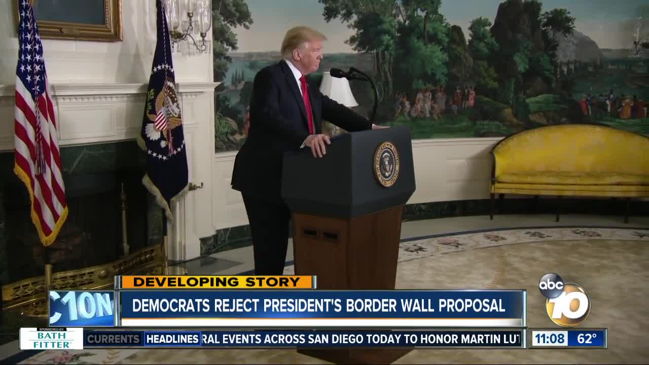 Democrats reject president's border wall proposal