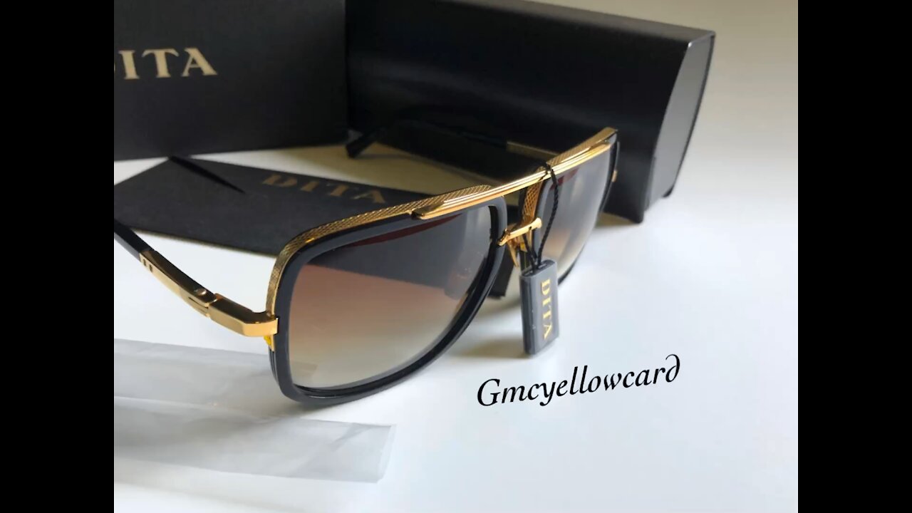 DITA DRX-2030-L-BLK-RGD-59 Mach-One Square Sunglasses MATTE BLACK-GOLD