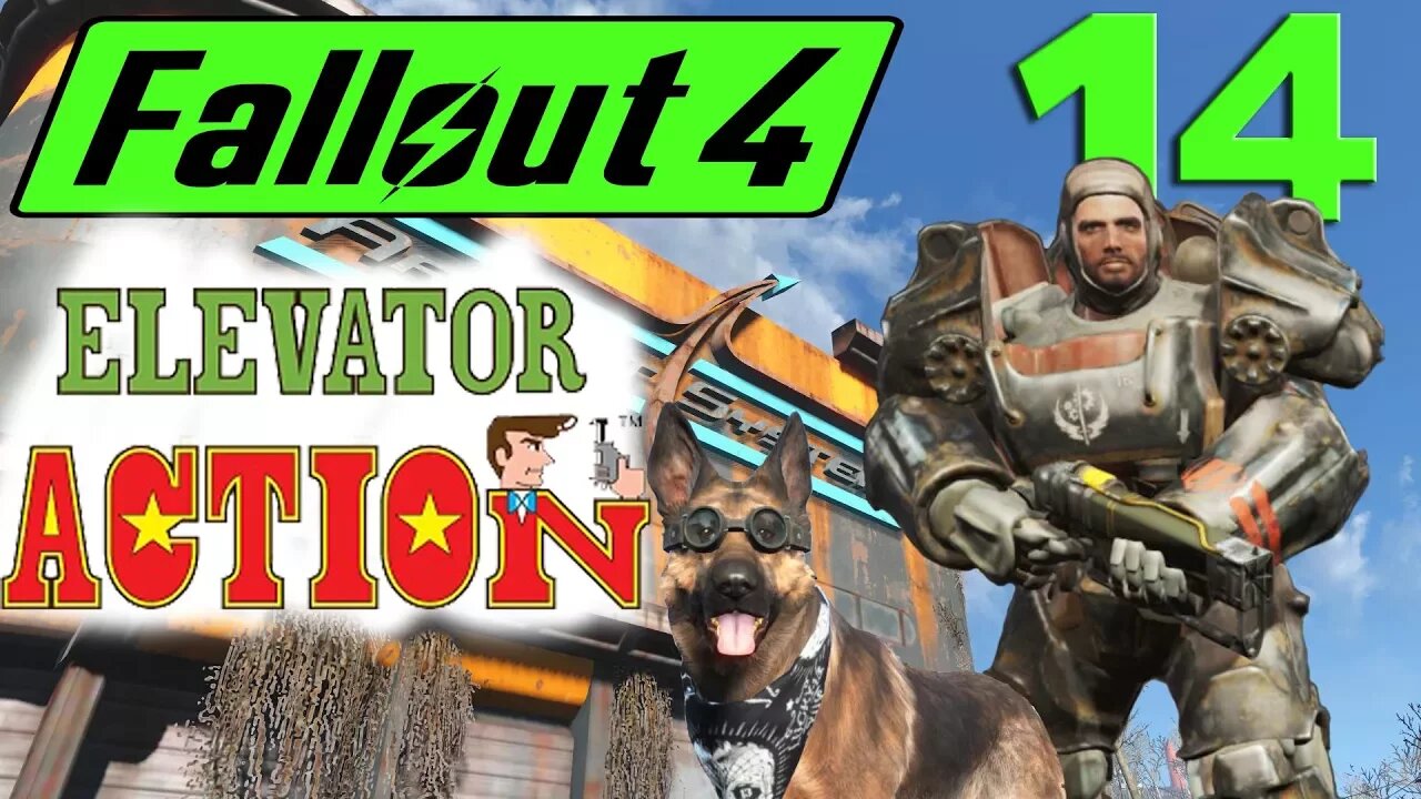 Let's Play Fallout 4 no mods ep 14 - Paladin Danse and Dogmeat In Elevator Action