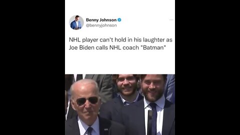 NHL player can't hold in his laughter as Joe Biden calls NHL coach "Batman" So HUMILIATING. Watch.